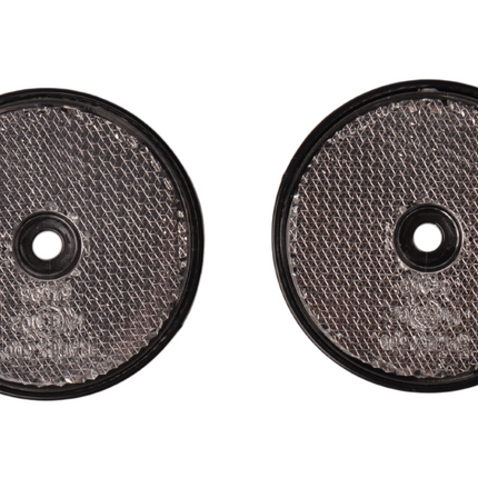 Cantonal Catadioptre blanc 60 mm trous de vis ronds - 2 pièces
