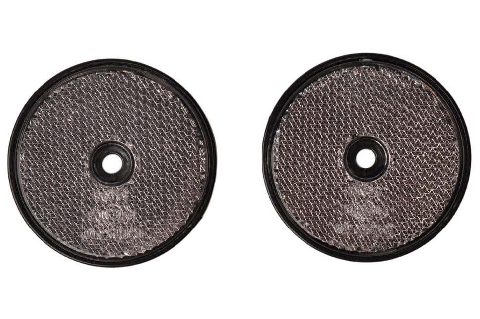 Cantonal Catadioptre blanc 60 mm trous de vis ronds - 2 pièces