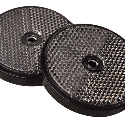Cantonal Catadioptre blanc 60 mm trous de vis ronds - 2 pièces