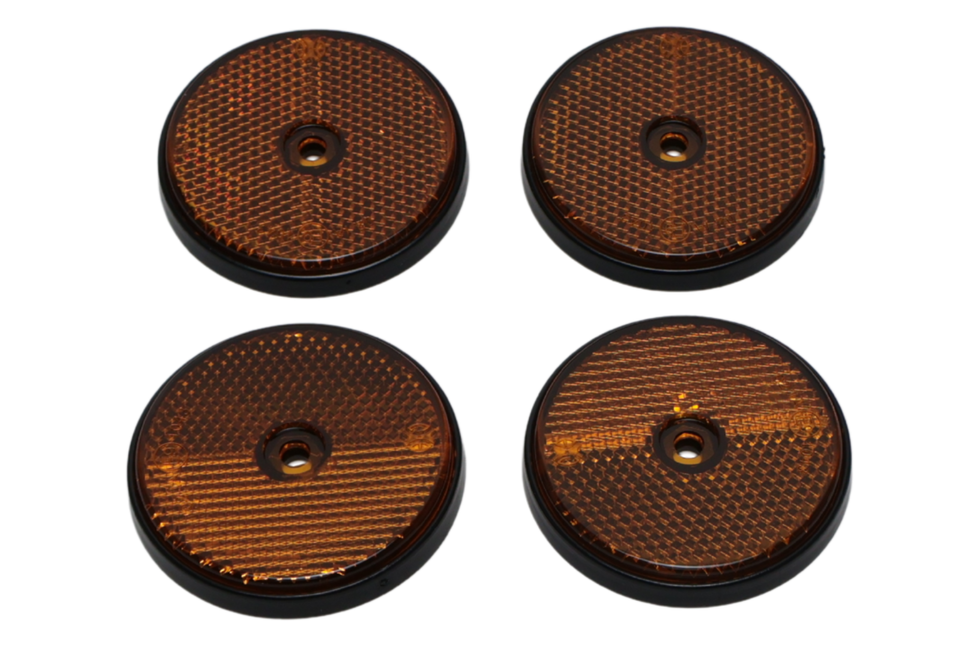 Cantonal Catadioptre Cantonal orange/jaune 60 mm trous de vis ronds