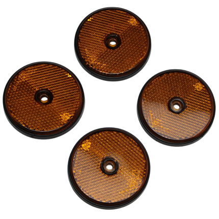 Cantonal Catadioptre Cantonal orange/jaune 60 mm trous de vis ronds