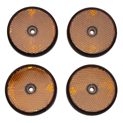 Cantonal Catadioptre Cantonal orange/jaune 60 mm trous de vis ronds