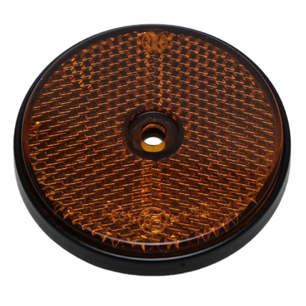 Cantonal Catadioptre Cantonal orange/jaune 60 mm trous de vis ronds