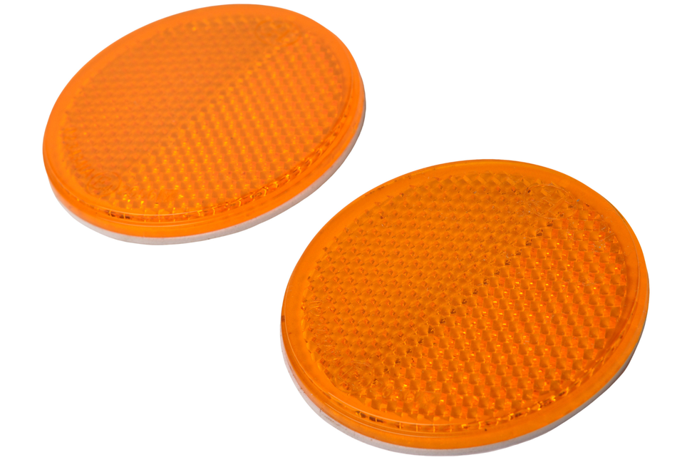 Cantonal Catadioptre orange/jaune 58 mm rond autocollant - Ensemble de 2 pièces