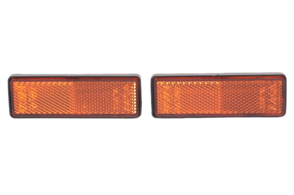 Cantonal Catadioptre orange/jaune 98x32,5 mm autocollant - Ensemble de 2 pièces