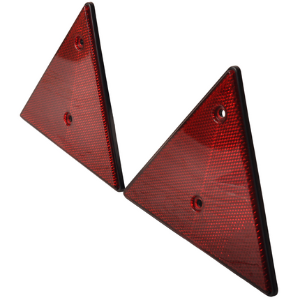 Cantonal Catadioptre triangulaire rouge - 153x130 mm - Entraxe 70 mm - 2 piéces