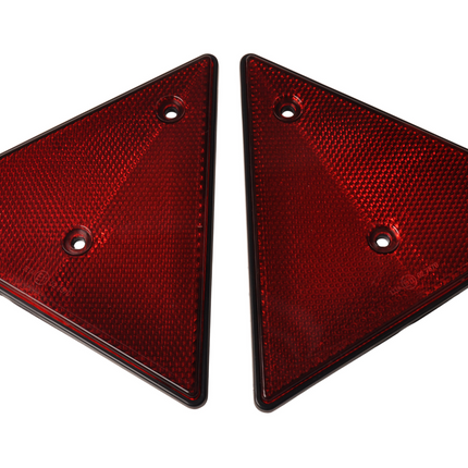 Cantonal Catadioptre triangulaire rouge - 153x130 mm - Entraxe 70 mm - 2 piéces