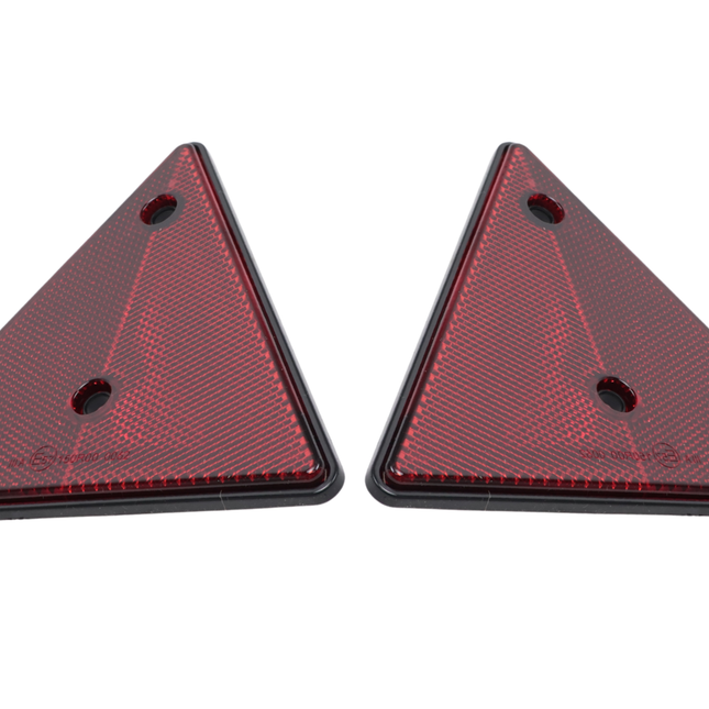 Cantonal Catadioptre triangulaire rouge - 153x130 mm - Entraxe 70 mm - 2 piéces