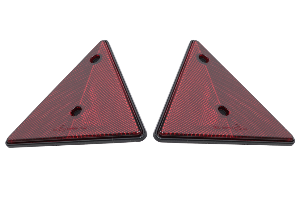 Cantonal Catadioptre triangulaire rouge - 153x130 mm - Entraxe 70 mm - 2 piéces