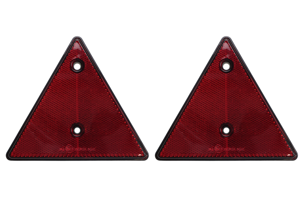 Cantonal Catadioptre triangulaire rouge - 153x130 mm - Entraxe 70 mm - 2 piéces