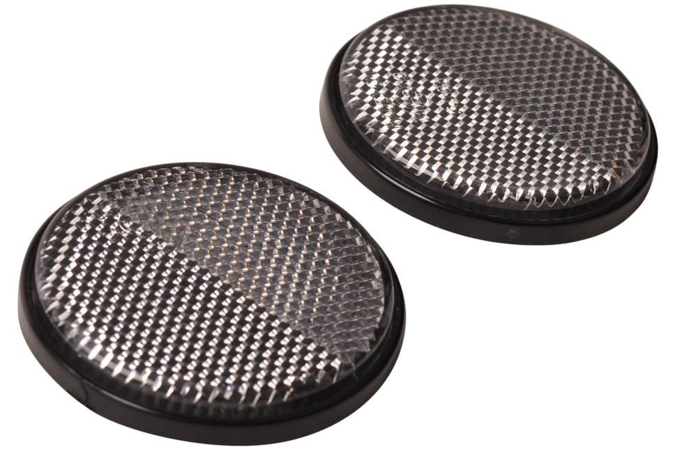 Cantonal Catadioptres blancs 58 mm autocollants ronds -  2 pièces
