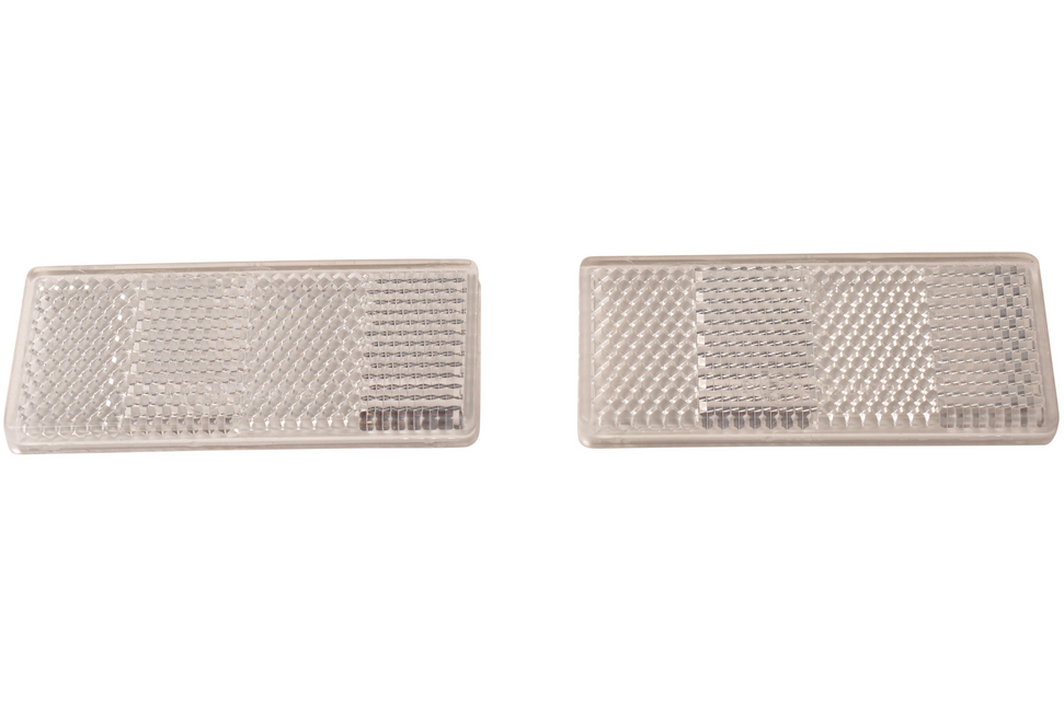 Cantonal Catadioptres blancs 70x30 mm autocollants - Ensemble de 2 pièces