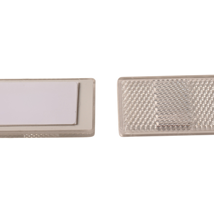 Cantonal Catadioptres blancs 70x30 mm autocollants - Ensemble de 2 pièces