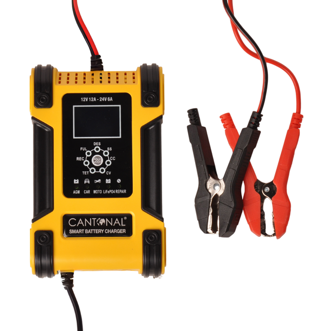 Cantonal Chargeur de batterie intelligent 12V/24V – 12A/6A – 7 phases de charge