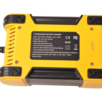 Cantonal Chargeur de batterie intelligent 12V/24V – 12A/6A – 7 phases de charge