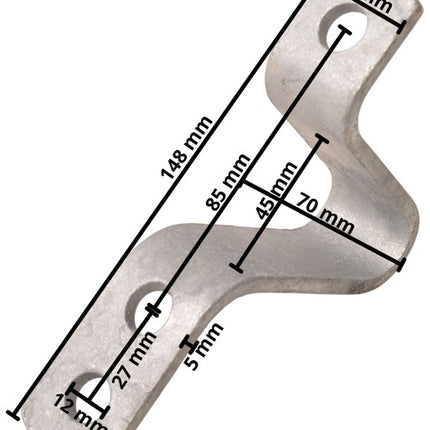 Cantonal Chevalet d'appui timon 2 trous (112 mm d'entraxe)
