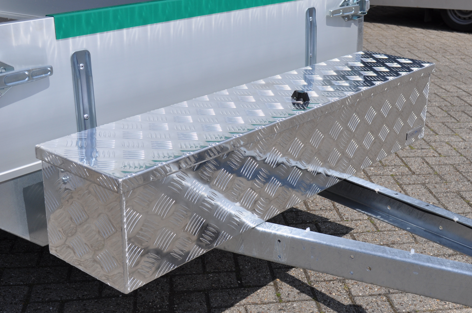 Cantonal Coffre de timon en tôle aluminium à damier 1250x250x250 mm