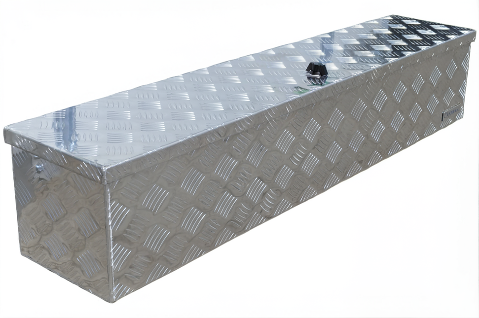 Cantonal Coffre de timon en tôle aluminium à damier 1250x250x250 mm
