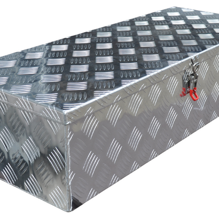 Cantonal Coffre de timon en tôle aluminium à damier 900x380x230 mm