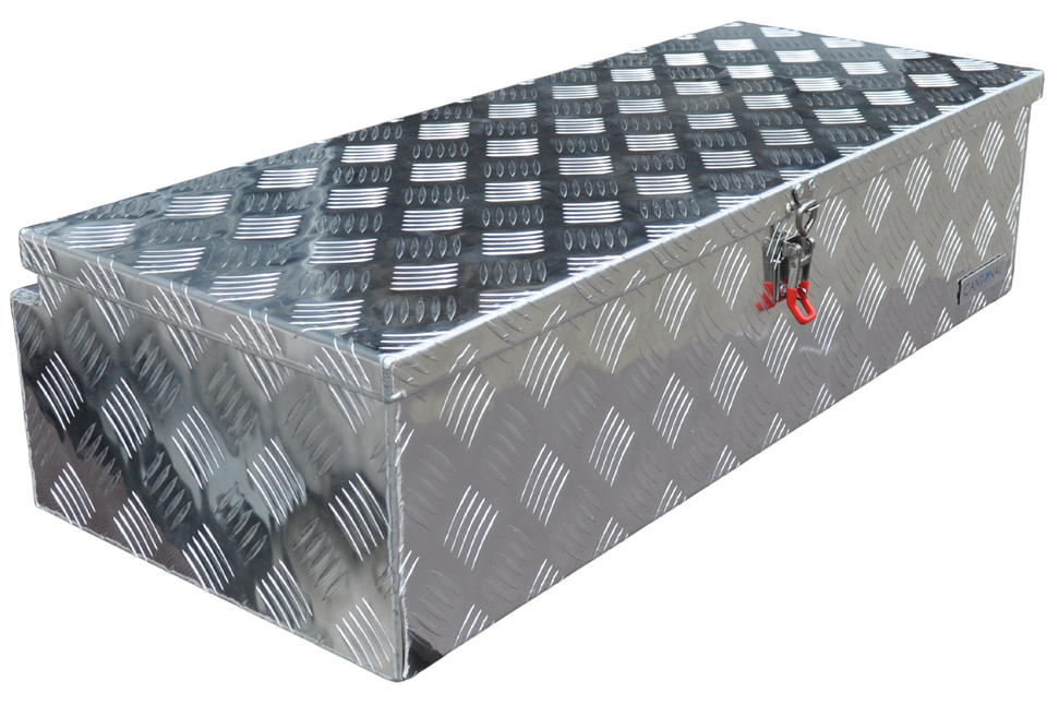 Cantonal Coffre de timon en tôle aluminium à damier 900x380x230 mm