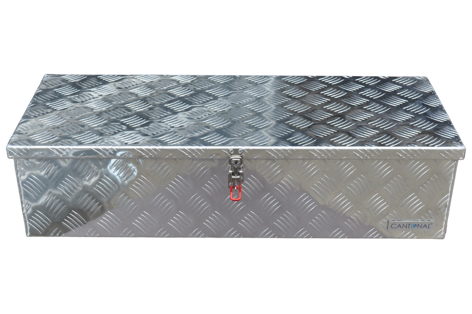 Cantonal Coffre de timon en tôle aluminium à damier 900x380x230 mm