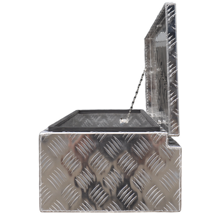 Cantonal Coffre de timon en tôle aluminium à damier 900x380x230 mm