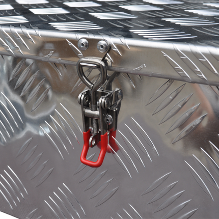 Cantonal Coffre de timon en tôle aluminium à damier 900x380x230 mm