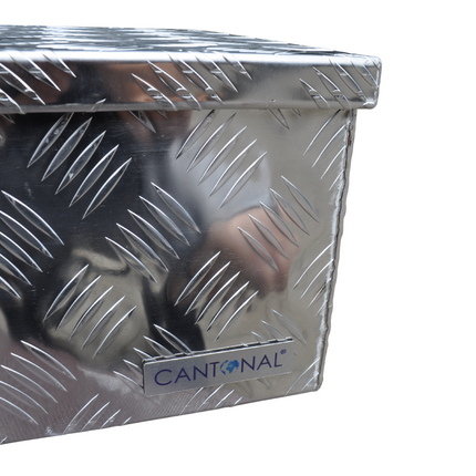 Cantonal Coffre de timon en tôle aluminium à damier 900x380x230 mm