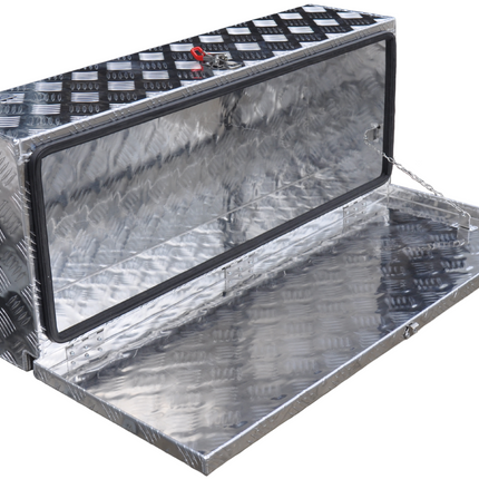 Cantonal Coffre de timon en tôle aluminium à damier 900x380x230 mm