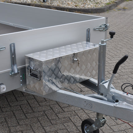 Cantonal Coffre de timon en tôle aluminium antidérapante 760x235x300 mm – fermeture papillon