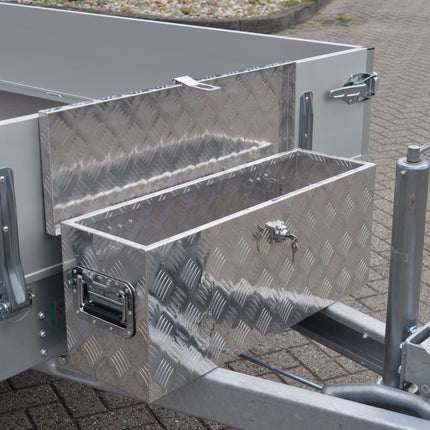 Cantonal Coffre de timon en tôle aluminium antidérapante 760x235x300 mm – fermeture papillon