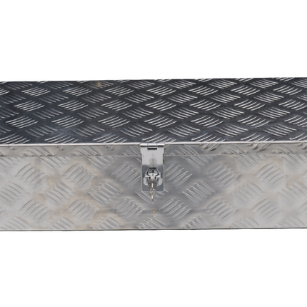 Cantonal Coffre de timon en tôle aluminium antidérapante 800x300x190 mm – fermeture papillon