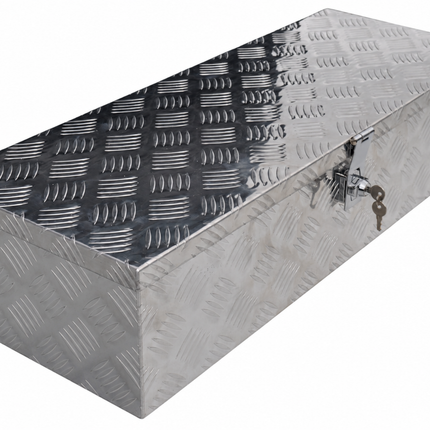 Cantonal Coffre de timon en tôle aluminium antidérapante 800x300x190 mm – fermeture papillon