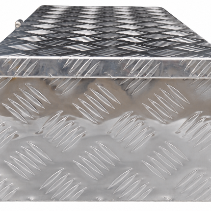 Cantonal Coffre de timon en tôle aluminium antidérapante 800x300x190 mm – fermeture papillon