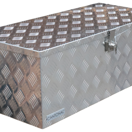 Cantonal Coffre de timon en tôle aluminium antidérapante 840x400x310 mm – avec fermeture papillon