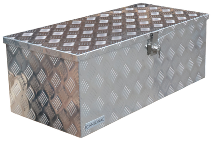 Cantonal Coffre de timon en tôle aluminium antidérapante 840x400x310 mm – avec fermeture papillon