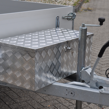 Cantonal Coffre de timon en tôle aluminium antidérapante 840x400x310 mm – avec fermeture papillon