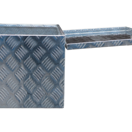 Cantonal Coffre de timon en tôle aluminium antidérapante 840x400x310 mm – avec fermeture papillon