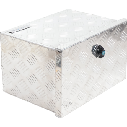 Cantonal Coffre de timon en tôle aluminium larmée - 400×240×300 mm