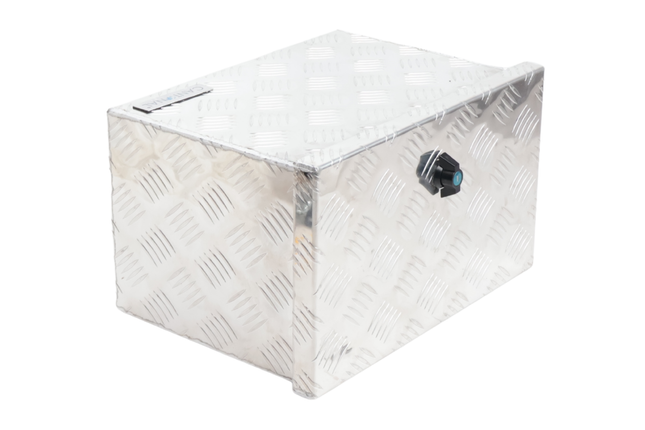 Cantonal Coffre de timon en tôle aluminium larmée - 400×240×300 mm