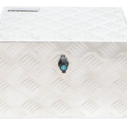 Cantonal Coffre de timon en tôle aluminium larmée - 400×240×300 mm