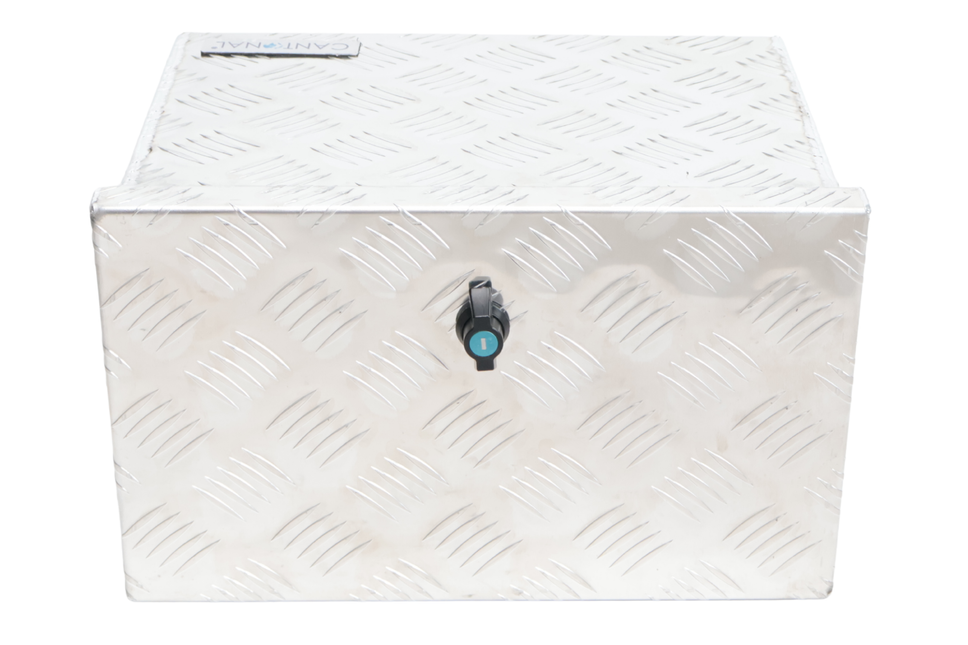 Cantonal Coffre de timon en tôle aluminium larmée - 400×240×300 mm