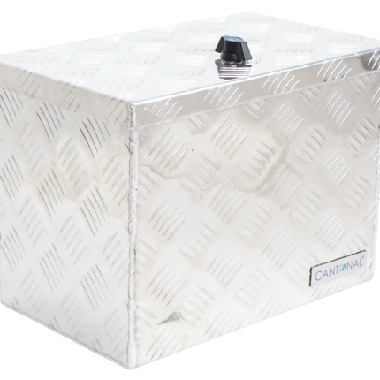 Cantonal Coffre de timon en tôle aluminium larmée - 400×240×300 mm