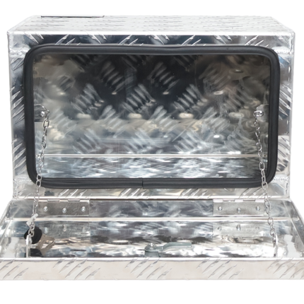 Cantonal Coffre de timon en tôle aluminium larmée - 400×240×300 mm