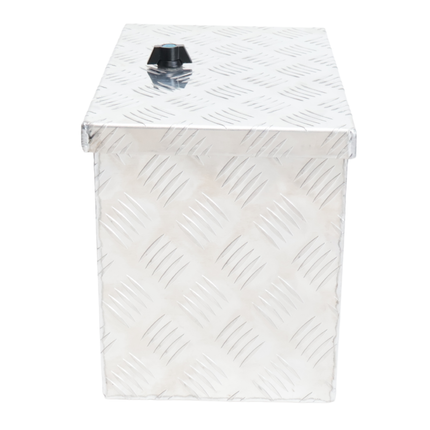 Cantonal Coffre de timon en tôle aluminium larmée - 400×240×300 mm