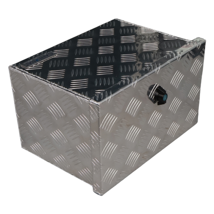 Cantonal Coffre de timon en tôle aluminium larmée - 400×240×300 mm