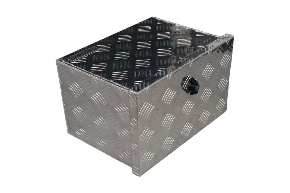 Cantonal Coffre de timon en tôle aluminium larmée - 400×240×300 mm