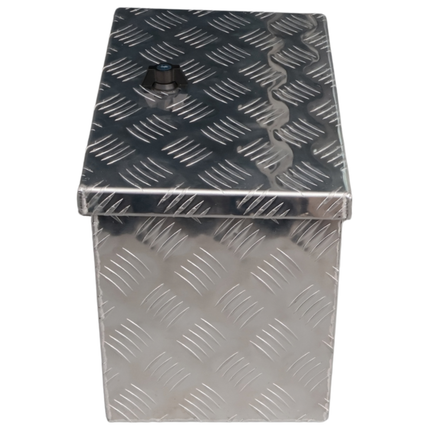 Cantonal Coffre de timon en tôle aluminium larmée - 400×240×300 mm