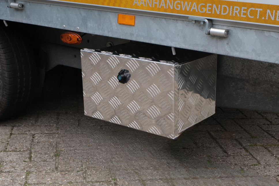 Cantonal Coffre de timon en tôle aluminium larmée - 400×240×300 mm