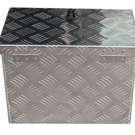 Cantonal Coffre de timon en tôle aluminium larmée - 400×240×300 mm